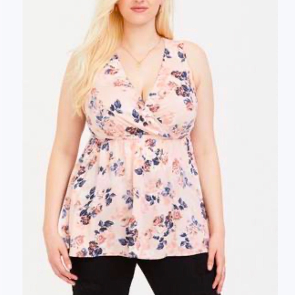 Torrid Lily Babydoll Challis Surplus Tank size 0(equivalent large)